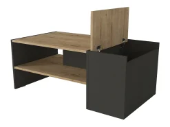 Mesa de centro com espaço de armazenamento - Antracite e natural - VELKAN^Vente-unique Sale