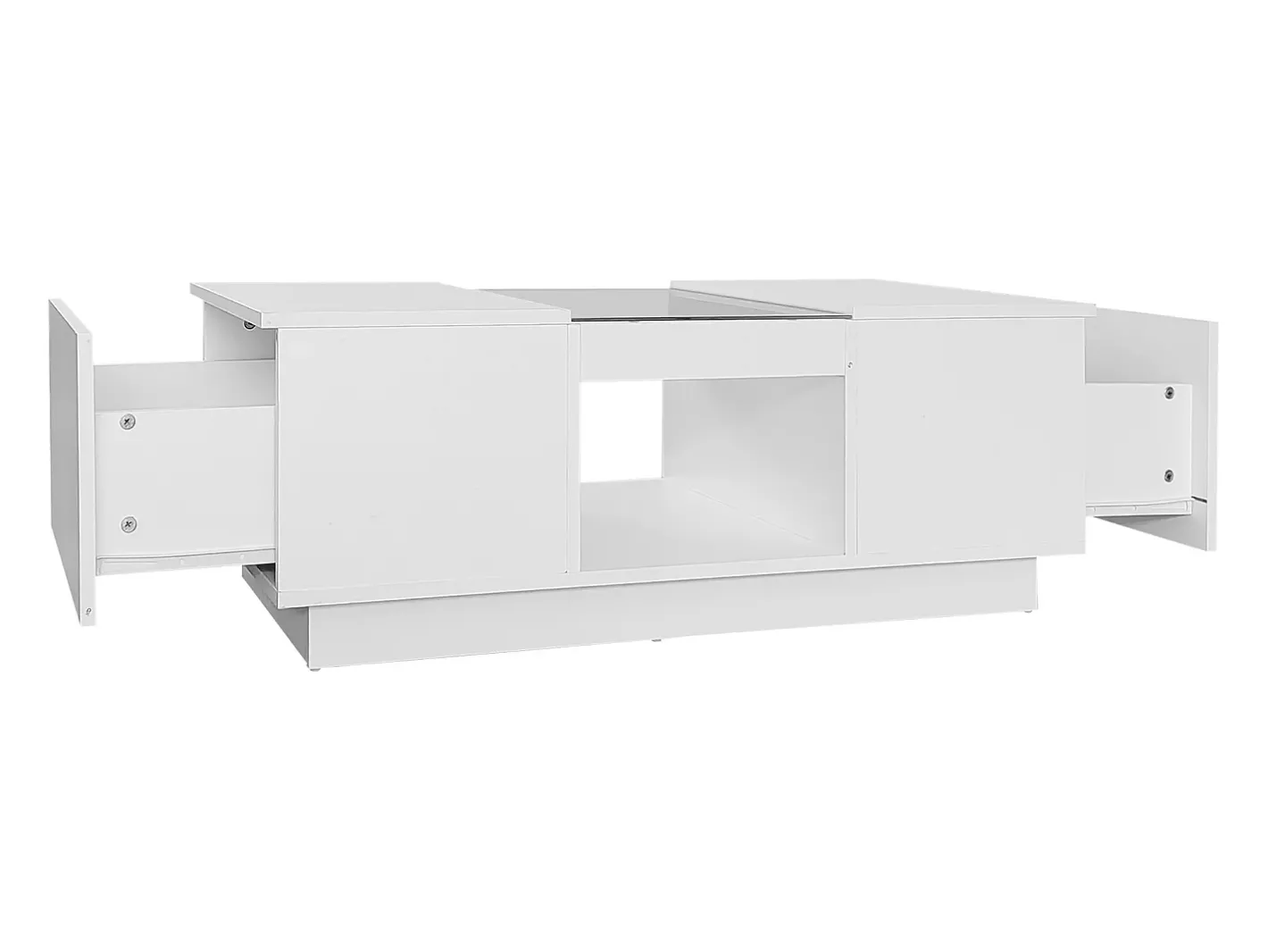 Sale Mesa de centro com LED - 2 gavetas e 1 compartimento aberto - Mesa De Centro
