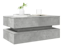 vidaxl Mesa De Centro*Mesa de centro com luzes LED 90x50x40 cm cimento Cinzento