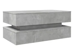 vidaxl Mesa De Centro*Mesa de centro com luzes LED 90x50x40 cm cimento Cinzento