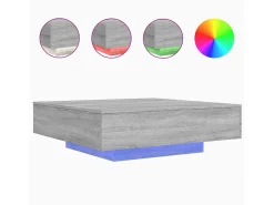 vidaxl Mesa De Centro*Mesa de centro com luzes LED 100x100x31 cm sonoma Cinzento
