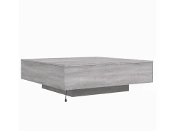 vidaxl Mesa De Centro*Mesa de centro com luzes LED 100x100x31 cm sonoma Cinzento