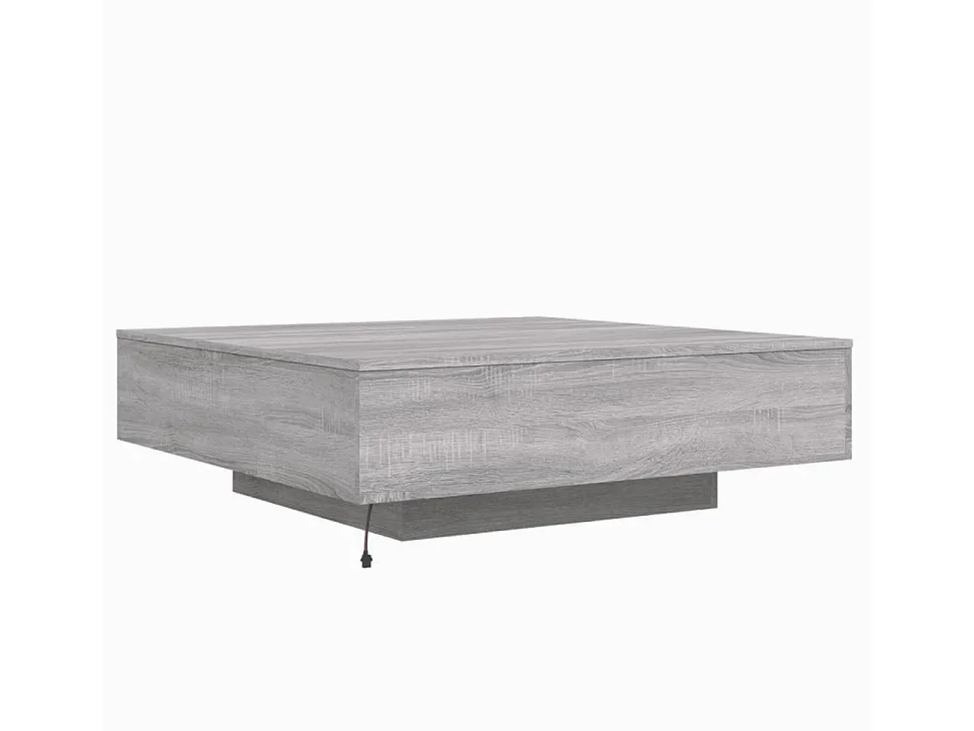 vidaxl Mesa De Centro*Mesa de centro com luzes LED 100x100x31 cm sonoma Cinzento