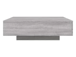 vidaxl Mesa De Centro*Mesa de centro com luzes LED 100x100x31 cm sonoma Cinzento