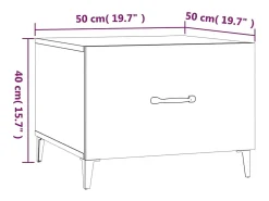 vidaxl Mesa De Centro*Mesa de centro com pernas de metal 50x50x40 cm -cimento Cinzento