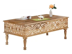 Mesa de centro com tampo elevável e 2 gavetas de aglomerado*Loft24 Online