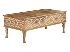 Mesa de centro com tampo elevável e 2 gavetas de aglomerado*Loft24 Online