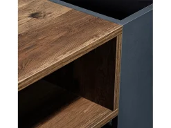 Mesa de centro com uma gaveta - estilo industrial - Castanho e Preto^ModernLuxe Discount