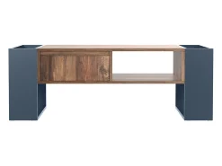Mesa de centro com uma gaveta - estilo industrial - Castanho e Preto^ModernLuxe Discount