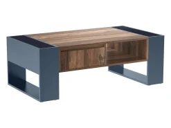 Mesa de centro com uma gaveta - estilo industrial - Castanho e Preto^ModernLuxe Discount