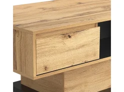 Mesa de centro com uma gaveta e nicho - estilo industrial - Natural^ModernLuxe Outlet
