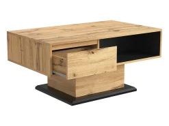 Mesa de centro com uma gaveta e nicho - estilo industrial - Natural^ModernLuxe Outlet