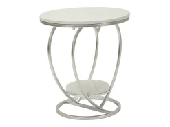 Mesa de Centro Coração 1, Prata, 40x40x45,5 cm, Kendra Home^ Clearance