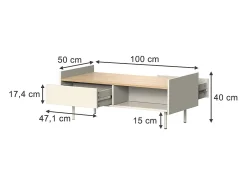Vicco Mesa De Centro*Mesa de centro 100x50x40 velina Creme