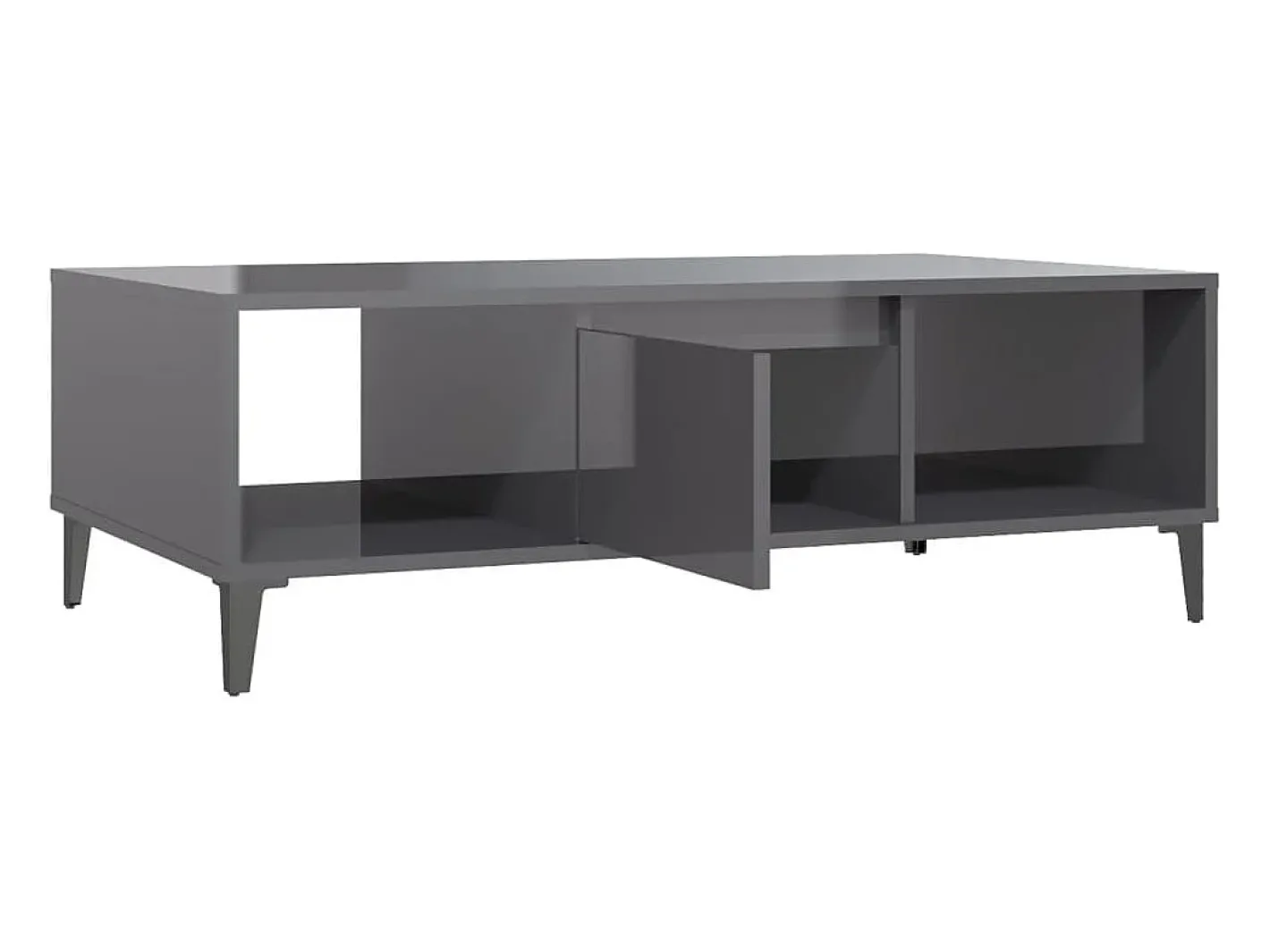 vidaxl Mesa De Centro*Mesa de centro derivados de madeira cinza brilhante Cinzento