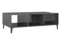 vidaxl Mesa De Centro*Mesa de centro derivados de madeira cinza brilhante Cinzento