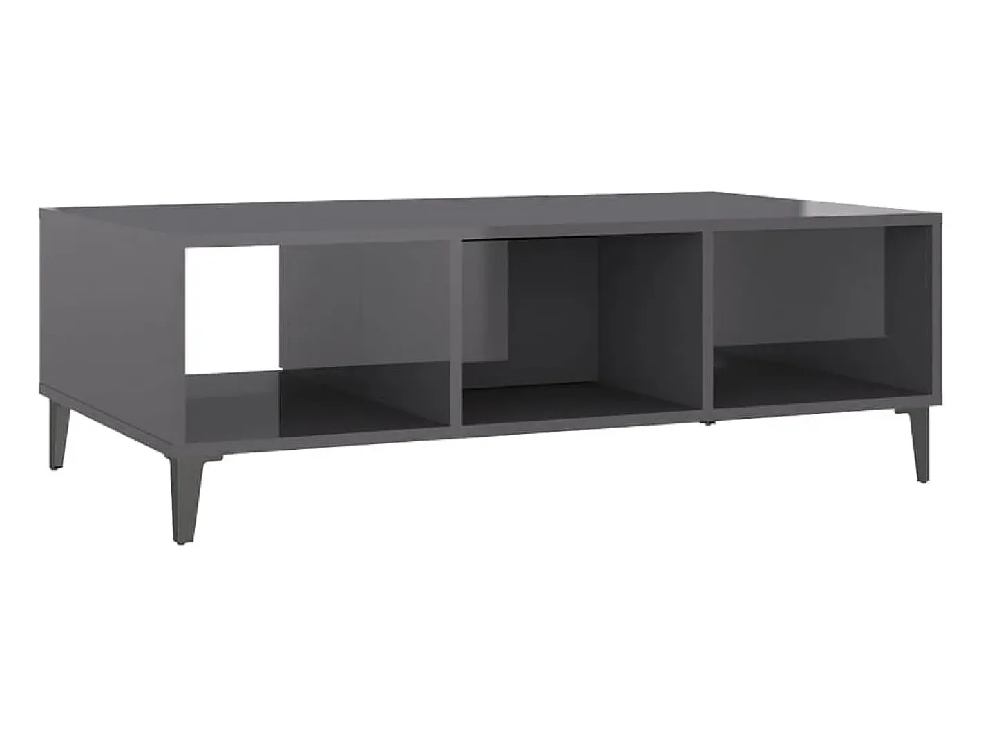vidaxl Mesa De Centro*Mesa de centro derivados de madeira cinza brilhante Cinzento