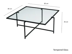 Concept-Usine Mesa De Centro*Mesa de centro design preta em vidro LIMP com tampo transparente Preto