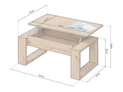 duehome Mesa De Centro*Mesa de centro elevable Neo Castanho