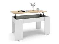 Online Mesa de centro elevatória Norak artik em carvalho canadiano e branco Norak Mesa De Centro