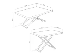 Mesa de centro elevatória Lada Fit*duehome Online