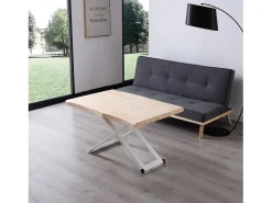 duehome Mesa De Centro*Mesa de centro elevatória Lada Fit Natural claro / Branco
