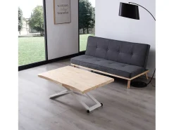 duehome Mesa De Centro*Mesa de centro elevatória Lada Fit Natural claro / Branco