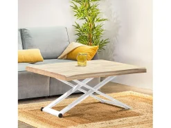 duehome Mesa De Centro*Mesa de centro elevatória Lada Fit Natural claro / Branco