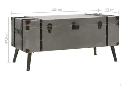 Mesa de centro em MDF e alumínio 102x51x47,5 cm^vidaxl