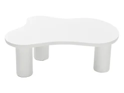 Mesa de centro em MDF e PVC - tampo irregular em forma de nuvem - Branca*ModernLuxe New