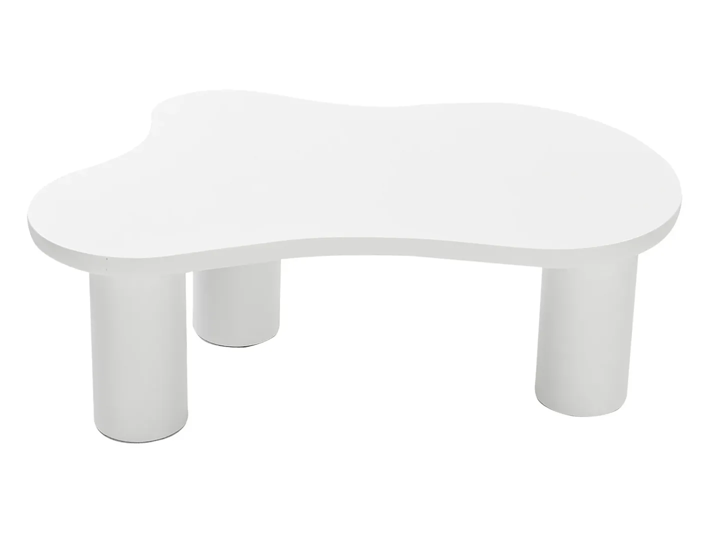 Mesa de centro em MDF e PVC - tampo irregular em forma de nuvem - Branca*ModernLuxe New