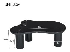 Mesa de centro em MDF e PVC - tampo irregular em forma de nuvem - Mesa De Centro