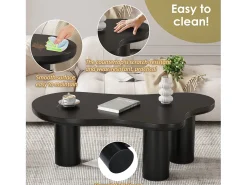 Mesa de centro em MDF e PVC - tampo irregular em forma de nuvem - Mesa De Centro