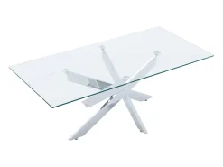 Mesa de centro em vidro temperado e metal cromado - Transparente - COSIMA^Vente-unique Discount