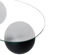 Vente-unique Mesa De Centro*Mesa de centro em vidro temperado - Transparente e preto - DENISA Transparente / Preto