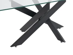 Vente-unique Mesa De Centro*Mesa de centro em vidro temperado e metal preto, transparente - COSIMA Transparente / Preto