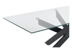 Vente-unique Mesa De Centro*Mesa de centro em vidro temperado e metal preto, transparente - COSIMA Transparente / Preto