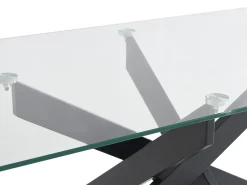 Vente-unique Mesa De Centro*Mesa de centro em vidro temperado e metal preto, transparente - COSIMA Transparente / Preto
