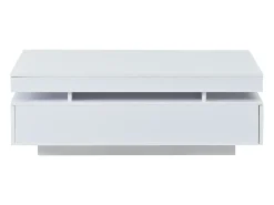 Mesa de centro envernizada brilhante 100x50x35 cm - con LED - con 2 gavetas - painéis de partículas -^ModernLuxe Sale