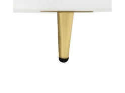 Sale Mesa de centro escandinava - 2 gavetas e 2 portas - LED integrado - folheado com padrão mármore - Mesa De Centro