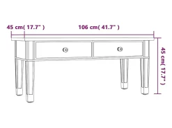 Mesa de centro espelhada 106x45x45cm derivados de madeira/vidro^vidaxl Outlet