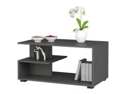 Akord Mesa De Centro*Mesa de Centro Grafite Cinza PIN - Design Moderno em Laminado Cinza antracite