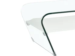 Mesa de centro KELLY - Vidro temperado - Lacada a branco^Vente-unique Clearance