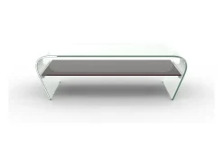 Mesa de centro KELLY - Vidro temperado - Mesinha preta lacada*Vente-unique New