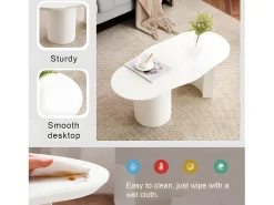 Mesa de centro L 100cm - com tampo curvo irregular e elegante -^ModernLuxe Hot