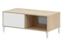 duehome Mesa De Centro*Mesa de centro Lea Blanco Artik (Blanco Mate) - Roble Canadian Natural claro