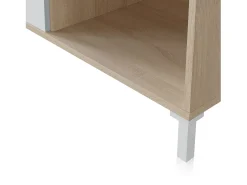 duehome Mesa De Centro*Mesa de centro Lea Blanco Artik (Blanco Mate) - Roble Canadian Natural claro