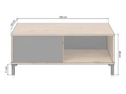 Best Mesa de centro Lea Gris Antracita - Roble Nodi Mesa De Centro