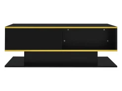 Mesa de centro LED moderna - Acabamento brilhante - Com 3 gavetas - Com iluminação LED -*ModernLuxe Outlet
