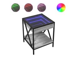 vidaxl Mesa De Centro*Mesa de centro luzes LED Infinity 40x40x49 cm sonoma Cinzento